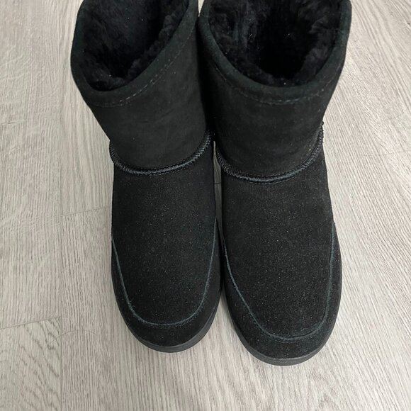 Bear Paw Men's Black Suede 8" Shaft Wool lined Boots Size 10 - Picture 3 of 3